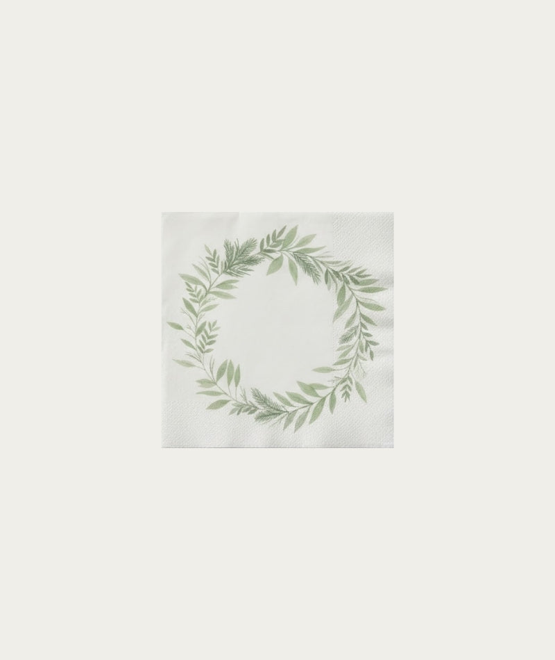 Paper Napkin - Green Wreath