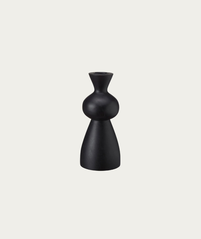 Abha Candlestick Holder - Medium, Black