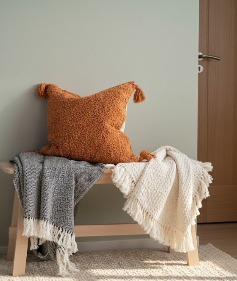 Laj Tufted Cushion Cover - Rust