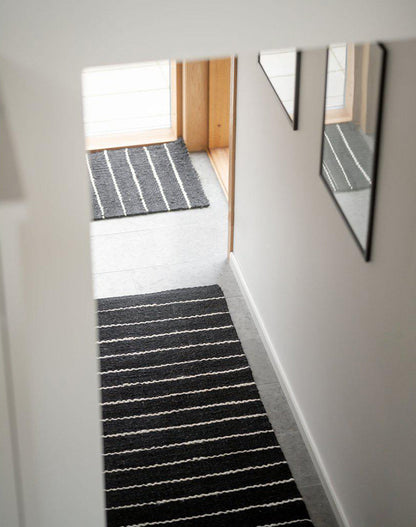 Naktum Walkway Runner Mat - Black/White, 80 x 200cm