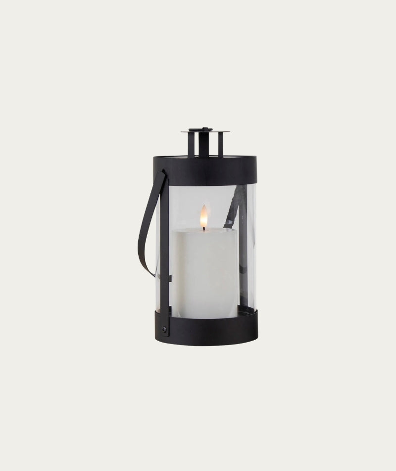 Bondi Lantern – Black Steel and Glass Lantern - Small