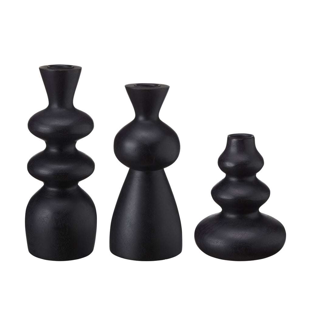 Abha Candlestick Holder - Small, Black