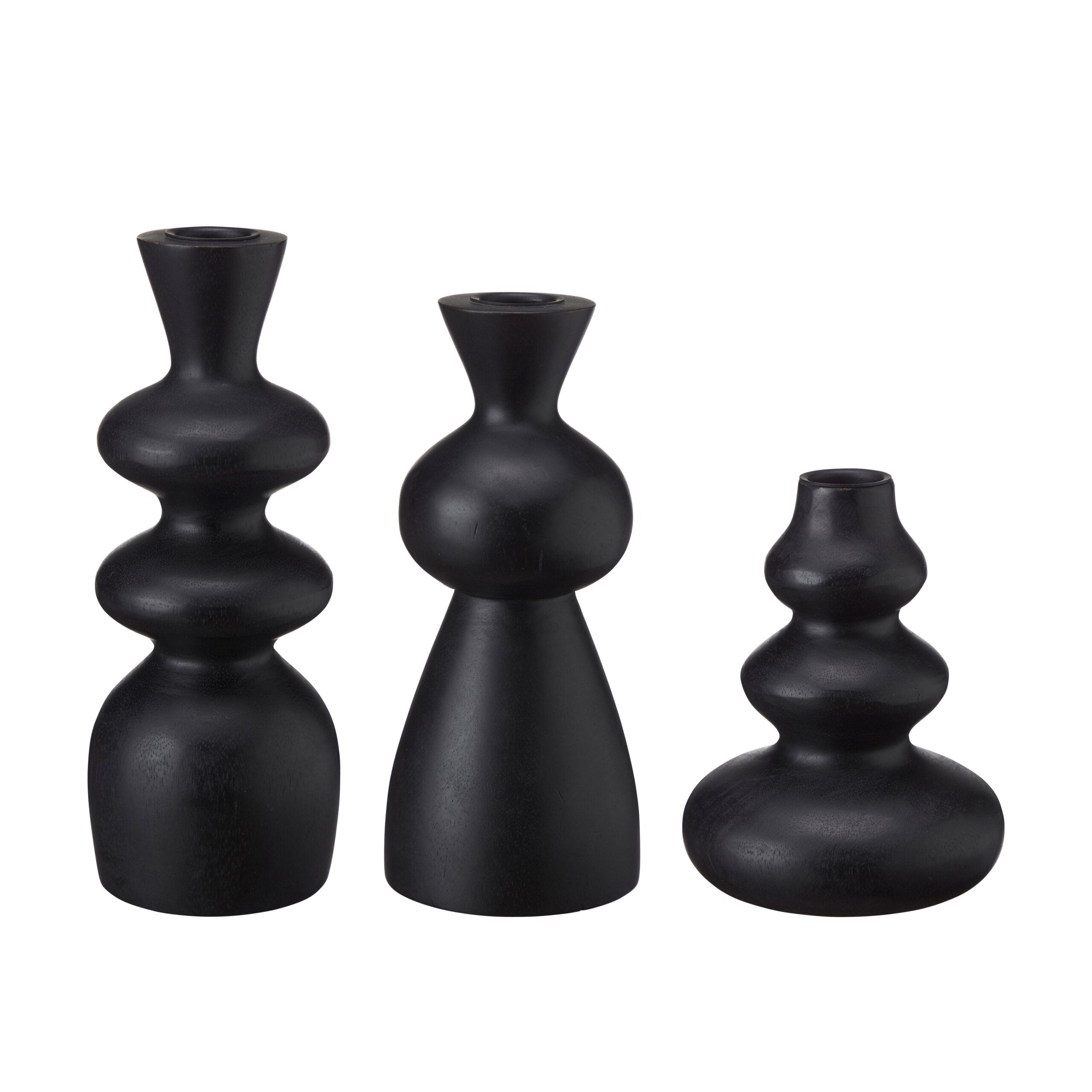 Abha Candlestick Holder - Large, Black