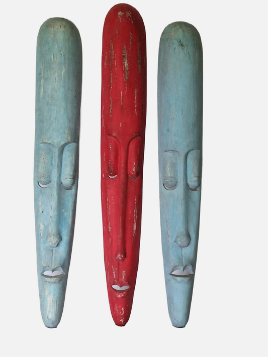 1 Long Wooden Face - Red