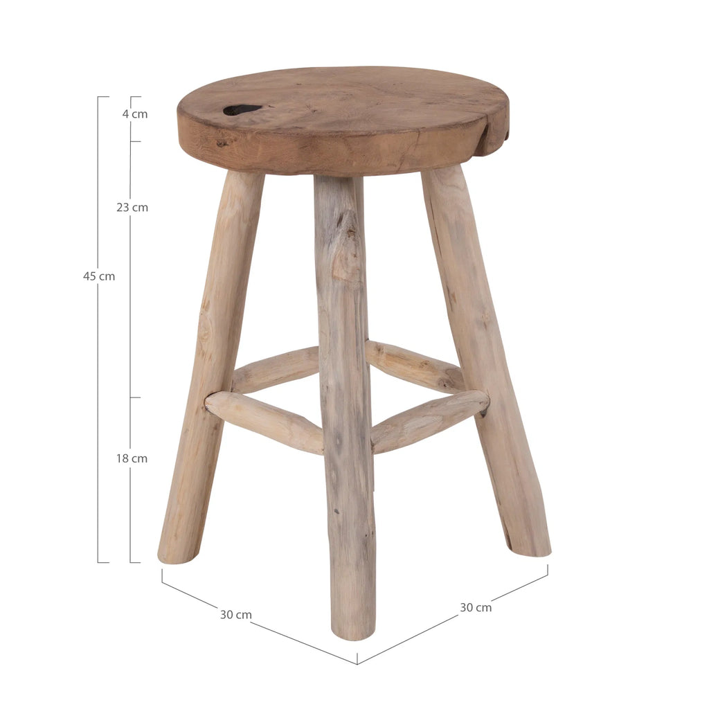 Badia Stool – Natural Teak