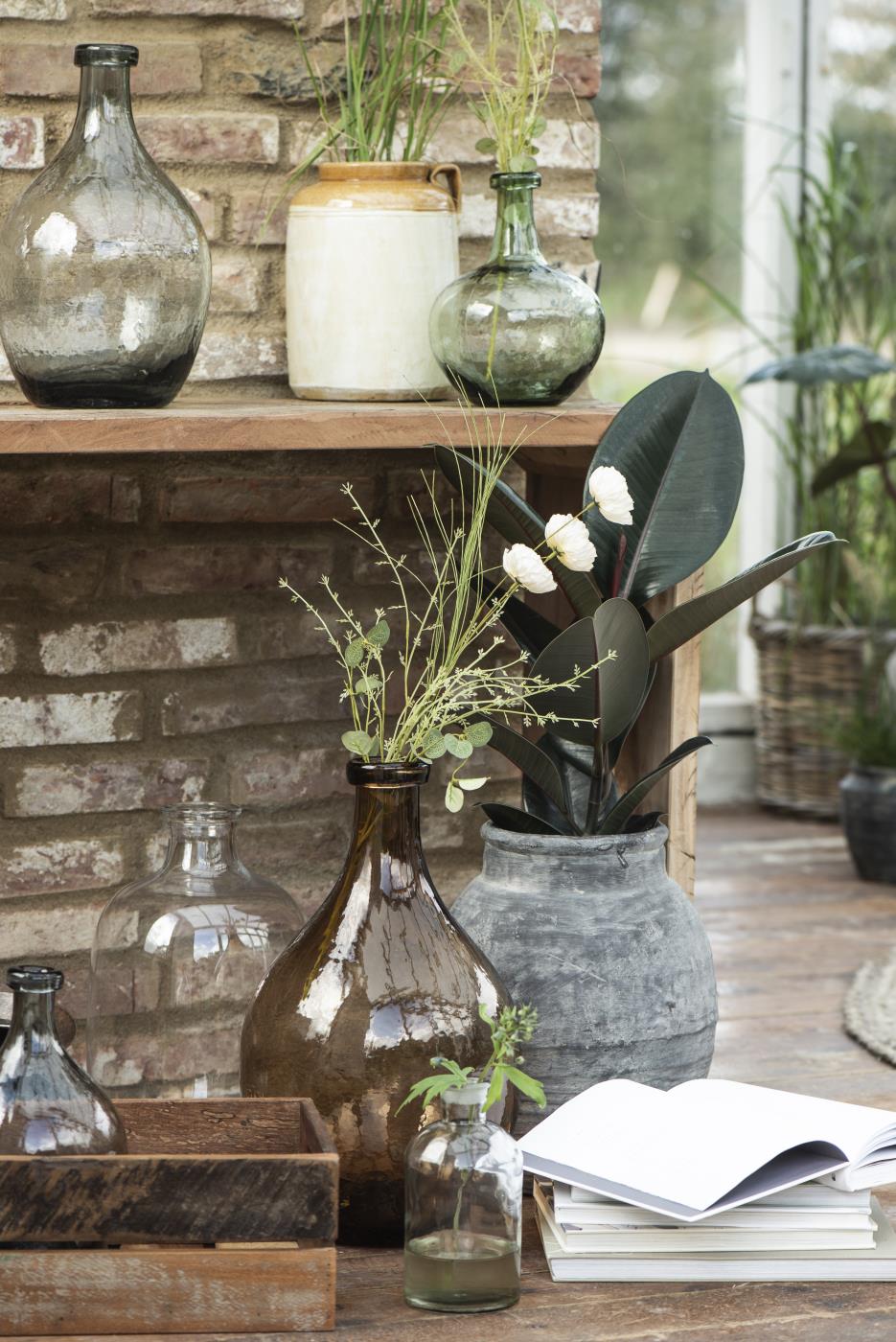 Balloon Vase - Brown Glass