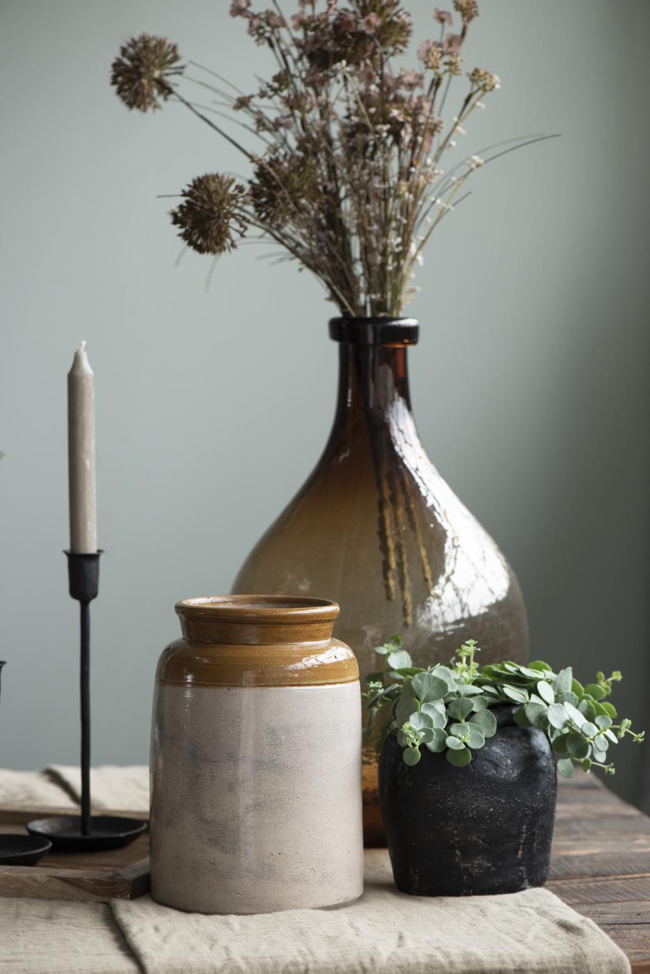 Balloon Vase - Brown Glass