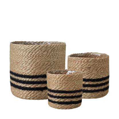 Bella Basket - Natural/Black, Large