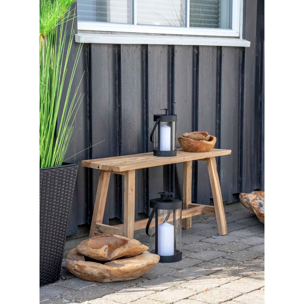 Bondi Lantern – Black Steel and Glass Lantern - Medium