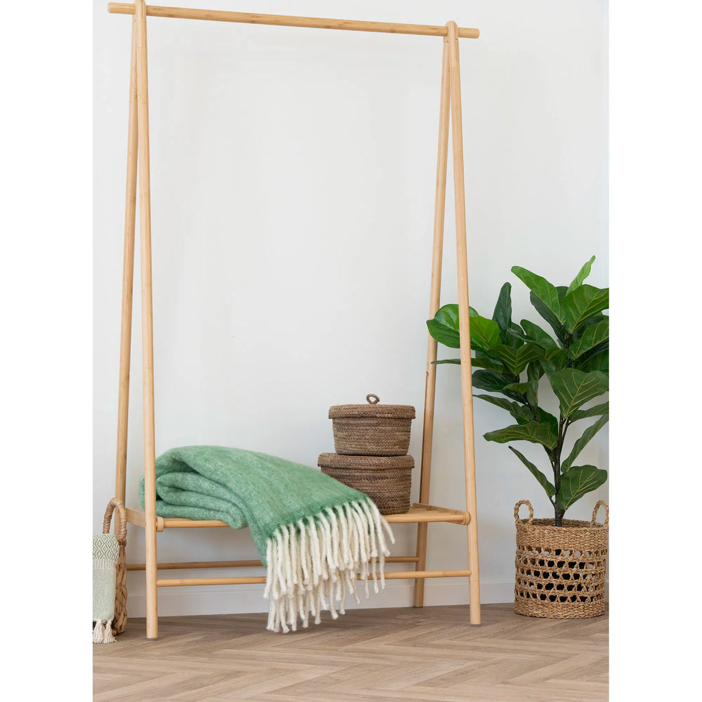 Carmel Plaid – Green Wool Mix Throw