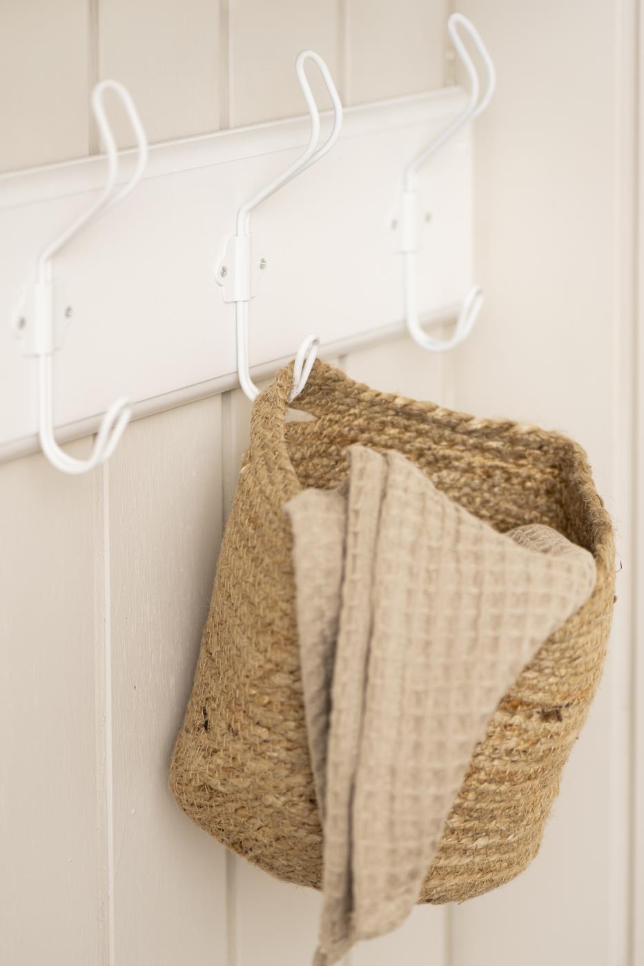 Coat Rack with Hooks - White