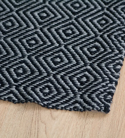 Goose Eye Doormat - Black/Grey, 60 x 90cm