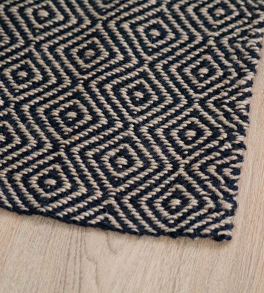Goose Eye Doormat - Black/Natural, 60 x 90cm