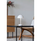 Holt Table Lamp, rechargeable, metal, white/steel