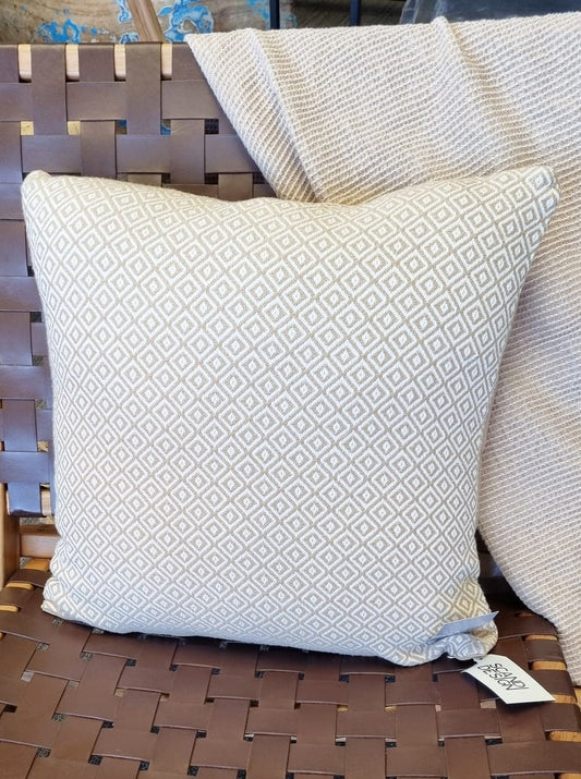 Ekel Cross Cushion Cover - Beige/Biscuit - Small