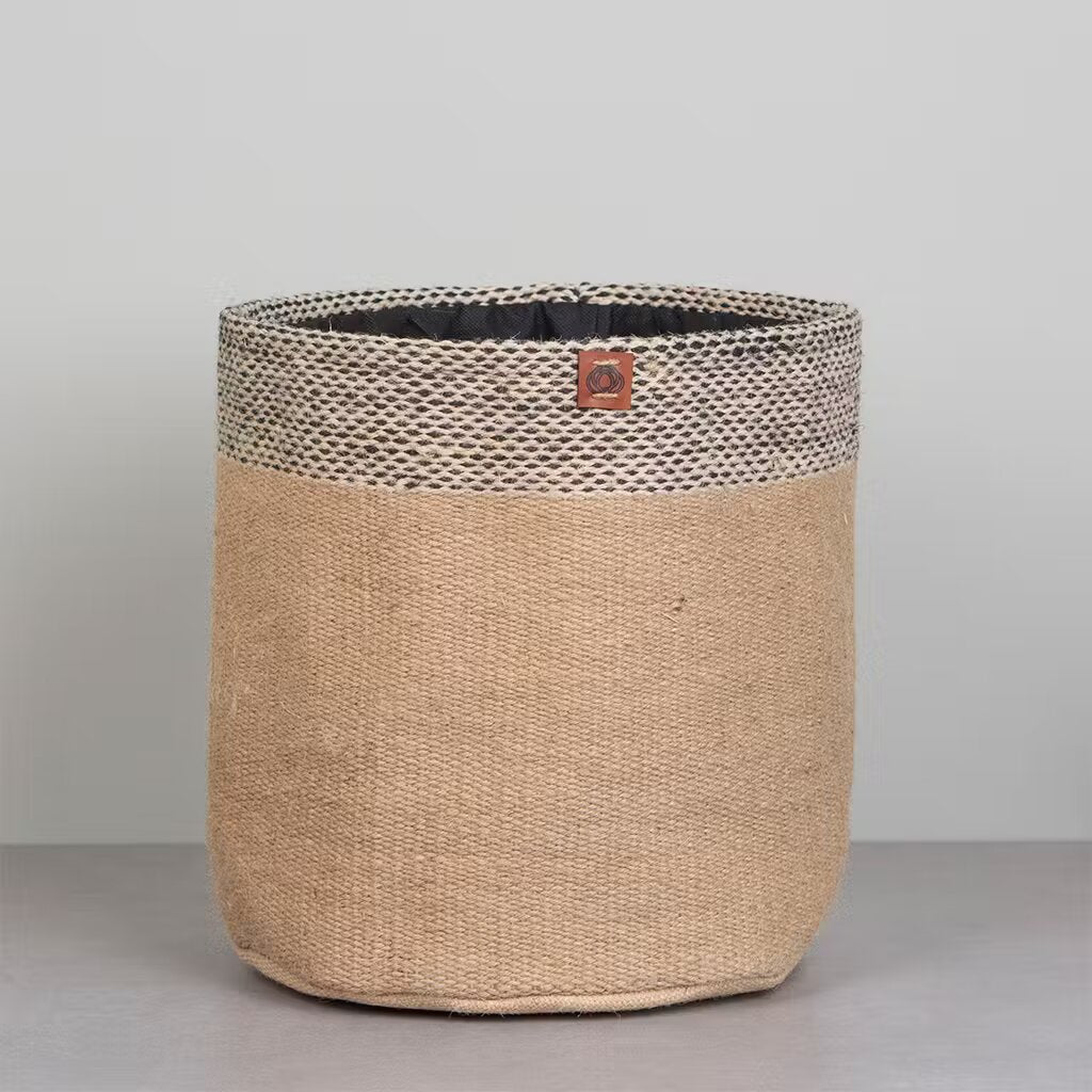 Jute Storage Basket - Top Stripe