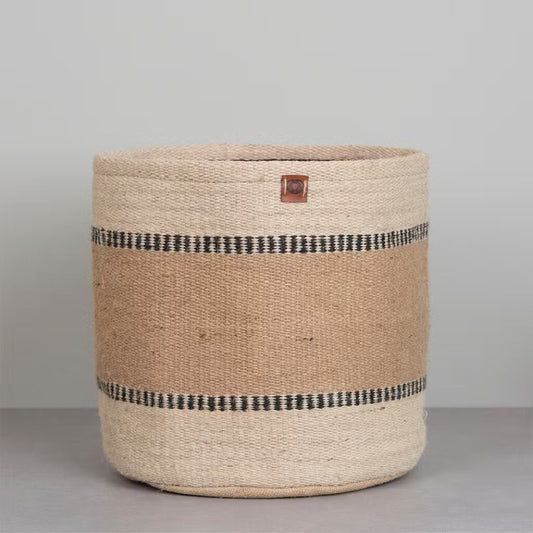 Jute Storage Basket - Wide Stripe