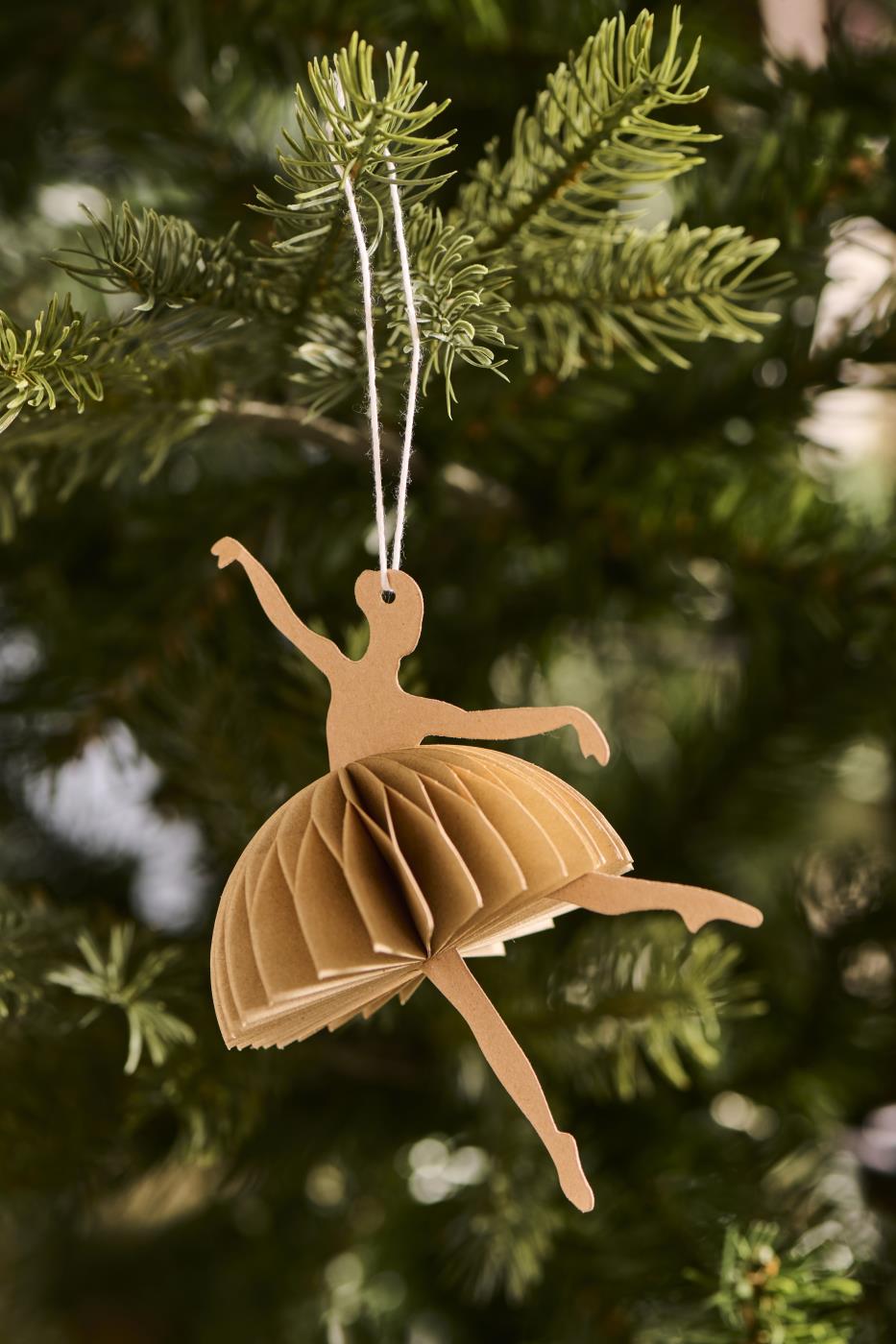 Paper Ballerina in Dance Position - Brown