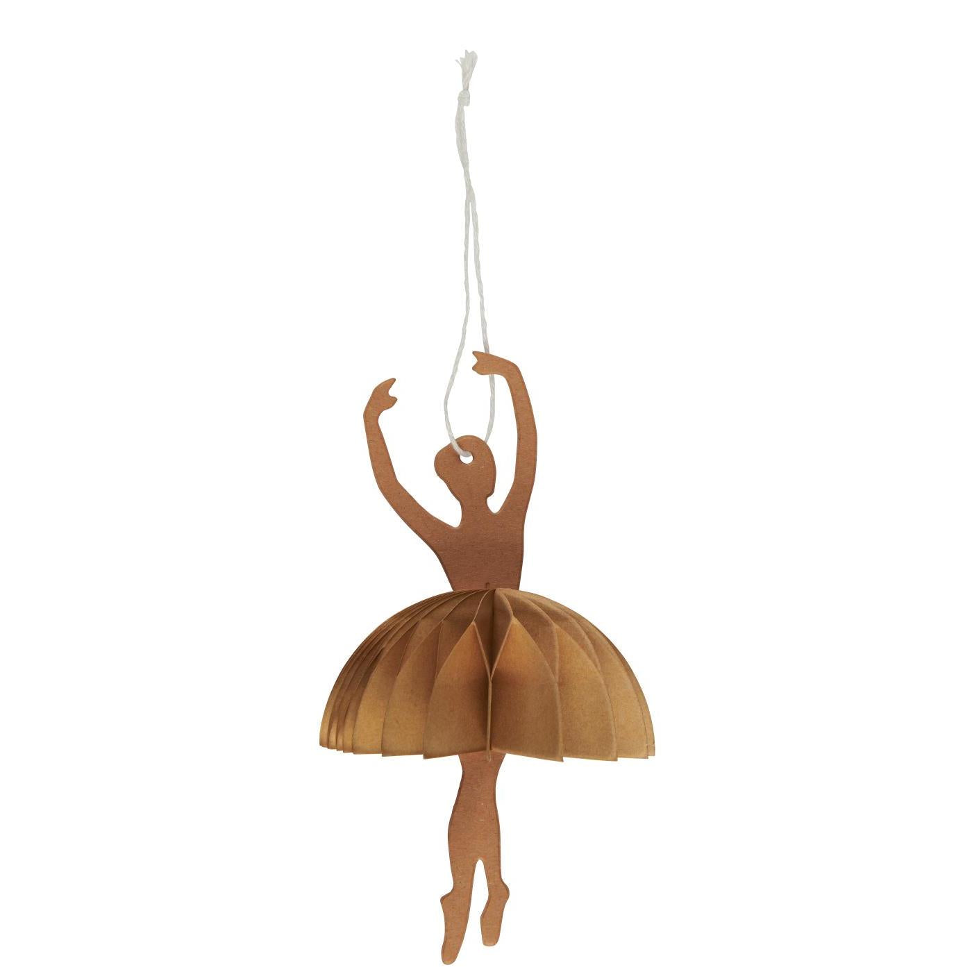 Paper Ballerina in Relevé Position - Brown