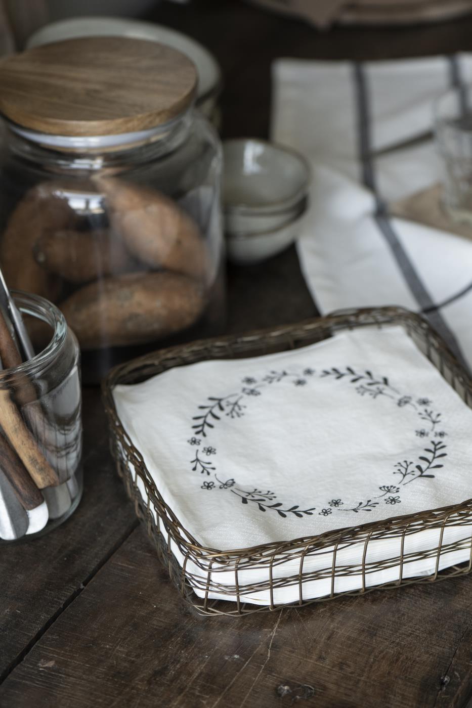 Paper Napkins - Blue Flower Wreath