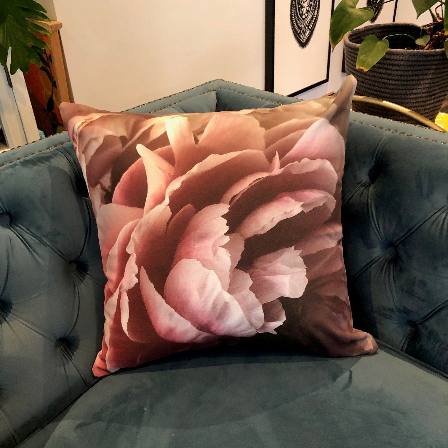 Peonies Bloom Cushion Cover
