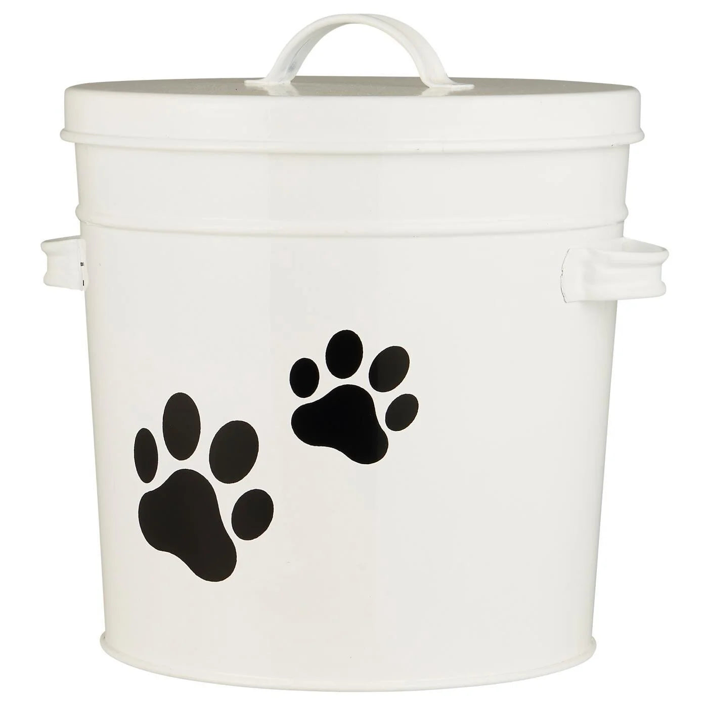 Pet food bucket with lid