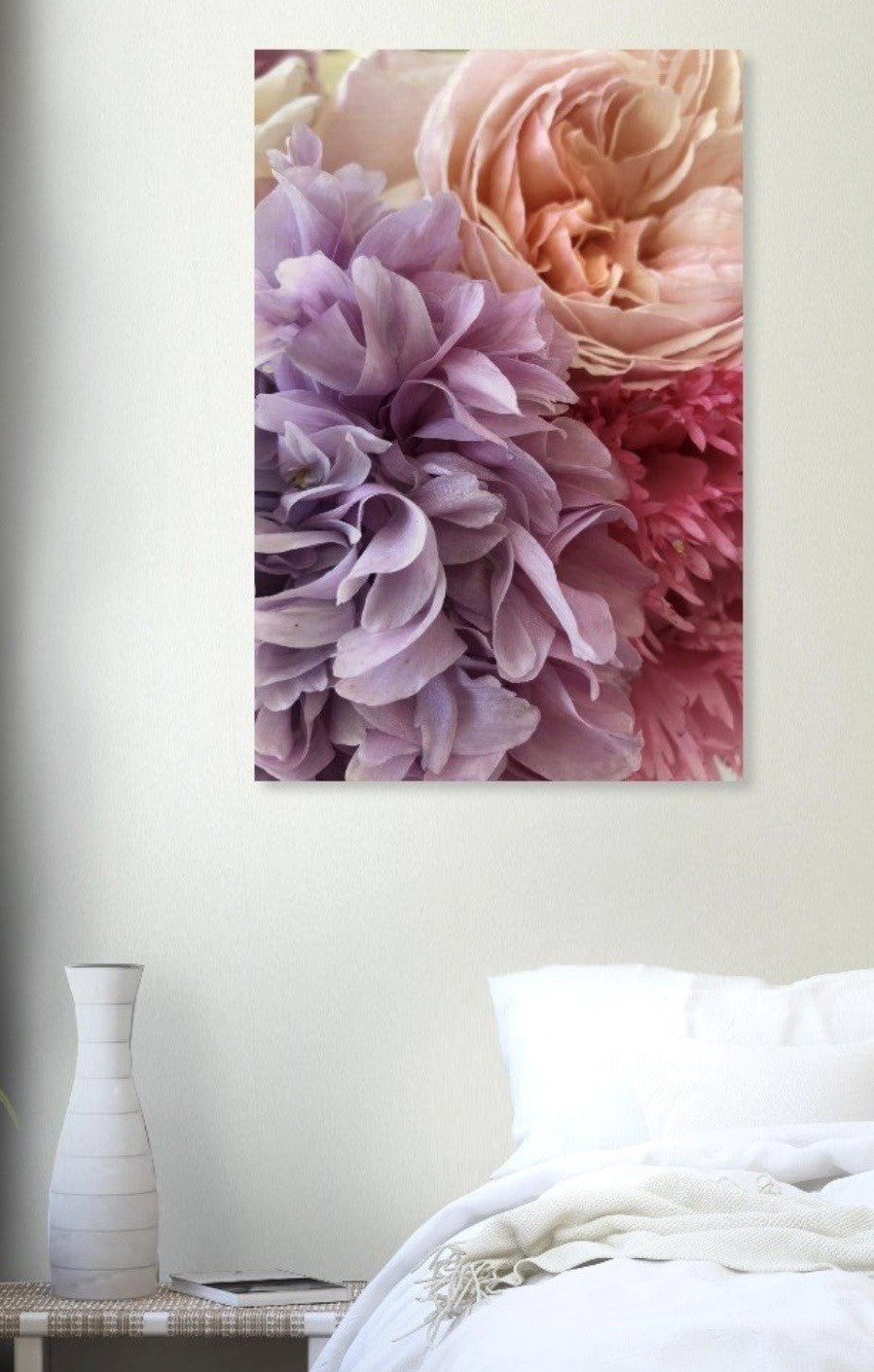 Poppies & Roses Bloom Bouquet Wood Print - Wall Art