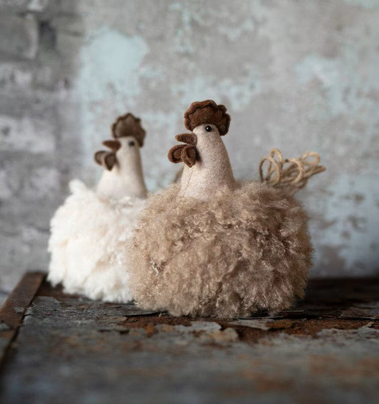 Textile Rooster - White