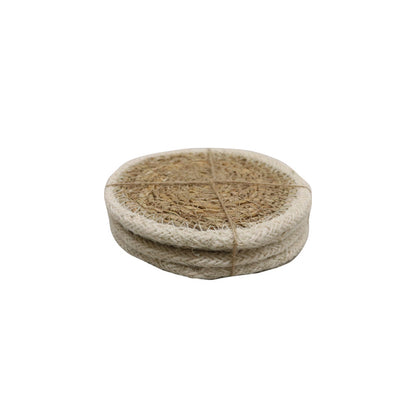 Seagrass/Jute Coasters - White, Set of 4