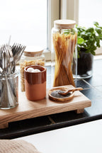 Serving board oblong with feet