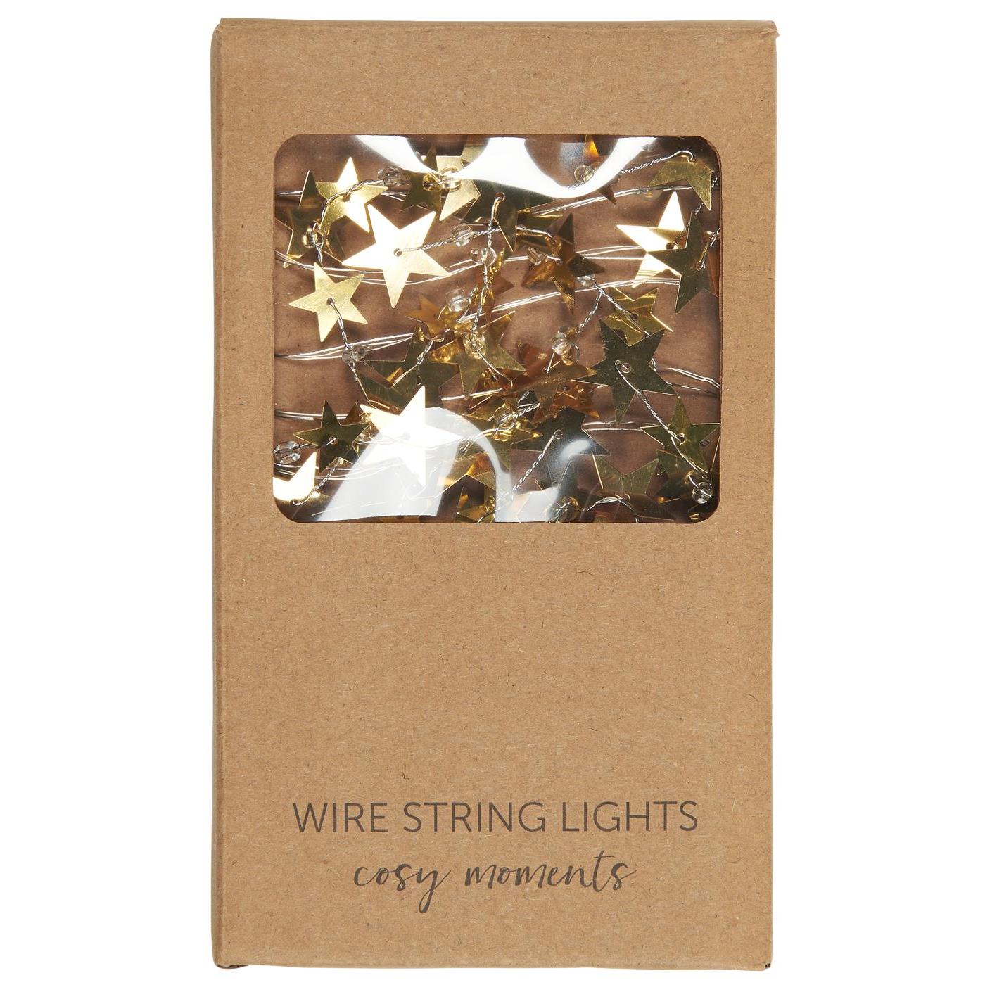 String of Lights with 20 Golden Stars