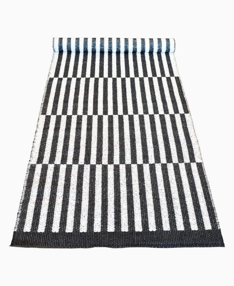Striped Mat - Black and White Runner