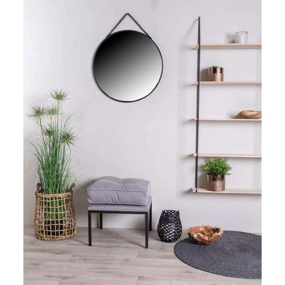 Trapani Round Mirror – Black | 60 cm