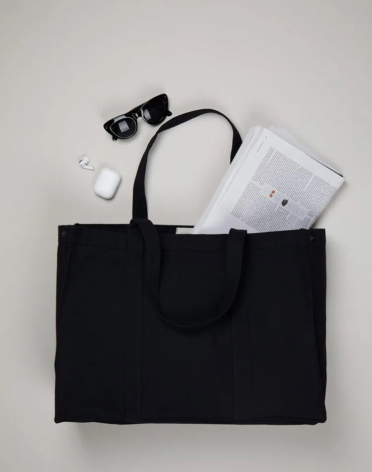 Hilo Canvas Tote Bag  - Black, Maxi