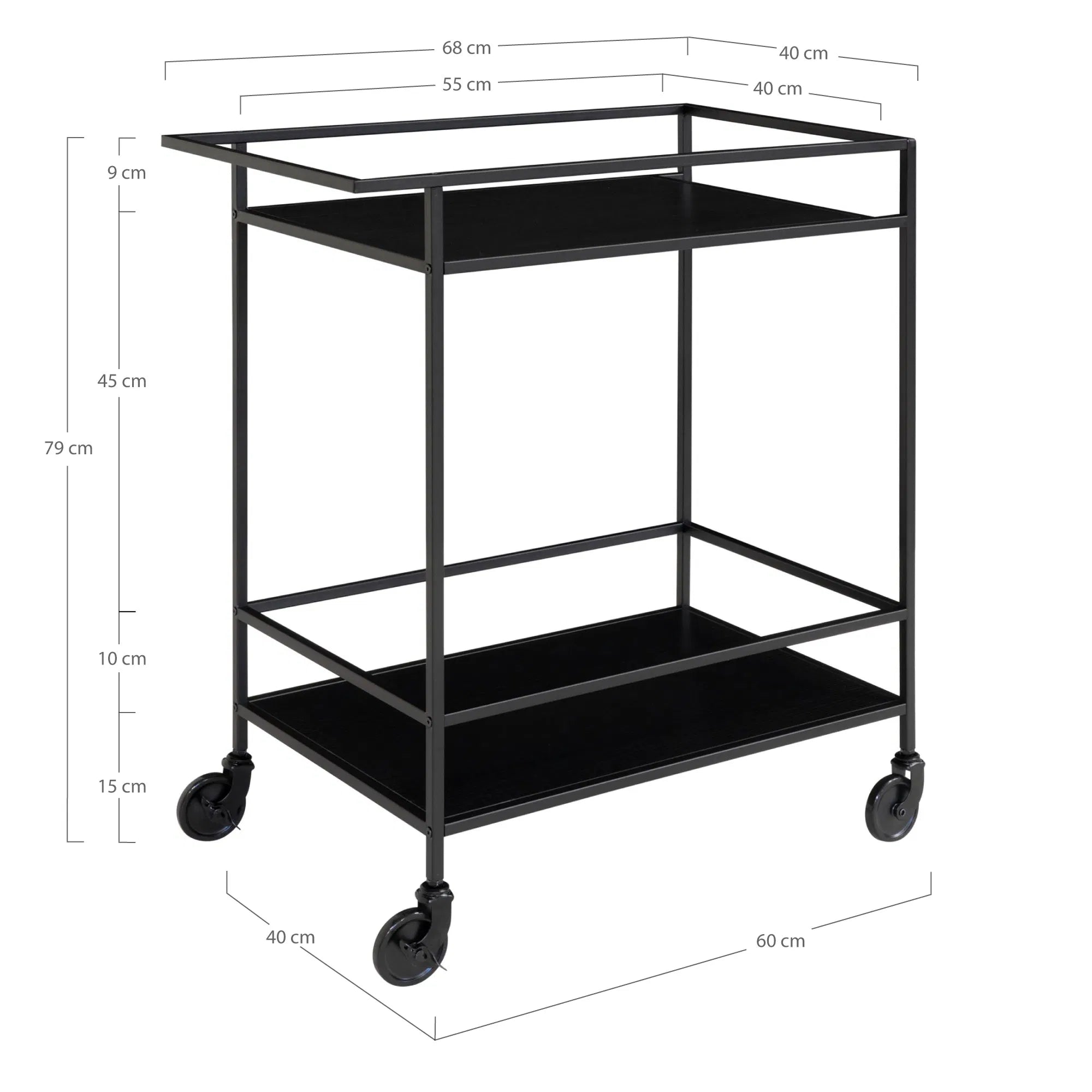 Vita Bar trolley - Black